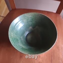 Vintage Signed Dorothy Staller Studio Pottery Pink Geraniums Bowl Syracuse NY