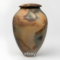 Vintage Signed Earth Tone Art Studio Pottery Vase Urn 10
