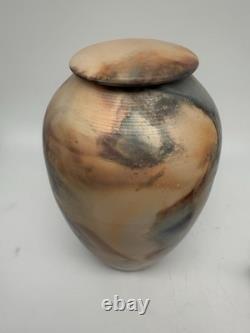 Vintage Signed Earth Tone Art Studio Pottery Vase Urn 10