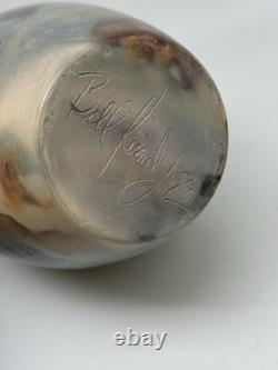 Vintage Signed Earth Tone Art Studio Pottery Vase Urn 10