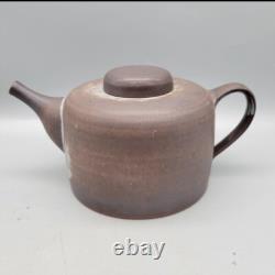 Vintage Signed Hand Crafted Studio Pottery Glazed Redware Tea Pot Kettle