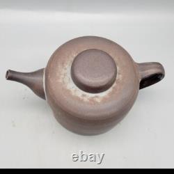 Vintage Signed Hand Crafted Studio Pottery Glazed Redware Tea Pot Kettle