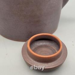 Vintage Signed Hand Crafted Studio Pottery Glazed Redware Tea Pot Kettle
