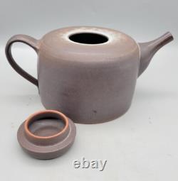 Vintage Signed Hand Crafted Studio Pottery Glazed Redware Tea Pot Kettle