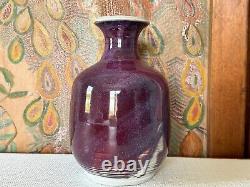 Vintage Signed Handmade Studio Art Purple Glazed Pottery Vase Gerry Williams