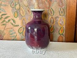 Vintage Signed Handmade Studio Art Purple Glazed Pottery Vase Gerry Williams