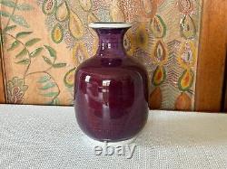 Vintage Signed Handmade Studio Art Purple Glazed Pottery Vase Gerry Williams