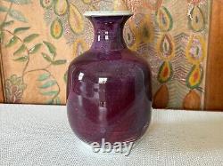 Vintage Signed Handmade Studio Art Purple Glazed Pottery Vase Gerry Williams
