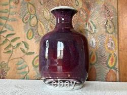 Vintage Signed Handmade Studio Art Purple Glazed Pottery Vase Gerry Williams