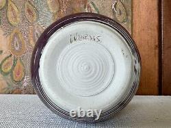 Vintage Signed Handmade Studio Art Purple Glazed Pottery Vase Gerry Williams