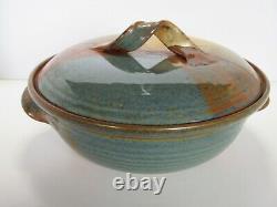 Vintage Signed Hanselmann Pottery 2 Quart Casserole Serving Dish Hand Made