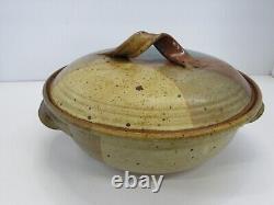 Vintage Signed Hanselmann Pottery 2 Quart Casserole Serving Dish Hand Made