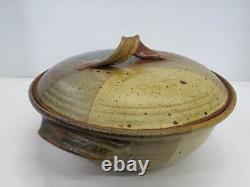 Vintage Signed Hanselmann Pottery 2 Quart Casserole Serving Dish Hand Made