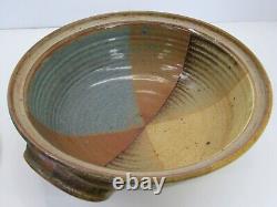 Vintage Signed Hanselmann Pottery 2 Quart Casserole Serving Dish Hand Made