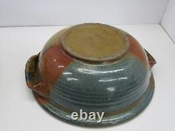 Vintage Signed Hanselmann Pottery 2 Quart Casserole Serving Dish Hand Made
