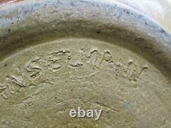 Vintage Signed Hanselmann Pottery 2 Quart Casserole Serving Dish Hand Made
