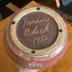 Vintage Signed Harding Black Studio Pottery Ash Tray 1956 Heavy Glaze Large