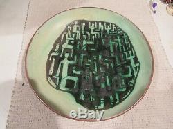 Vintage Signed Harlander Brooklin Art Studio Pottery Bowl Canada Fish People