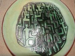 Vintage Signed Harlander Brooklin Art Studio Pottery Bowl Canada Fish People