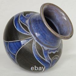Vintage Signed Larry Allen 1989 Art Nouveau Style Studio Pottery Vase 7.75