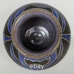 Vintage Signed Larry Allen 1989 Art Nouveau Style Studio Pottery Vase 7.75