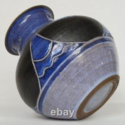 Vintage Signed Larry Allen 1989 Art Nouveau Style Studio Pottery Vase 7.75