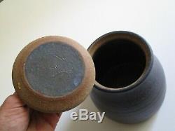 Vintage Signed Lidded Pot Studio Pottery Ceramic Modernism Jar Sculpture Mystery