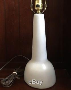 Vintage Signed Martz Marshall Studio Table Lamp Gray Pottery Teak Danish Style