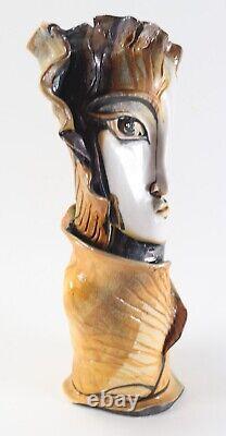Vintage Signed SAIDA FAGALA Art Studio Houston TX Sculpture Pottery Vase