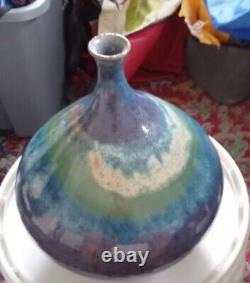 Vintage Signed Studio Art Stoneware Pottery Vase