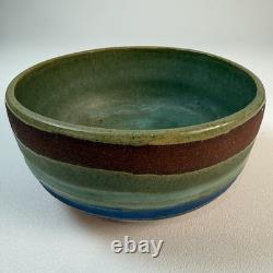 Vintage Signed Studio Pottery Bowl S. Ryder Dated 1970 Hand Thrown Stoneware