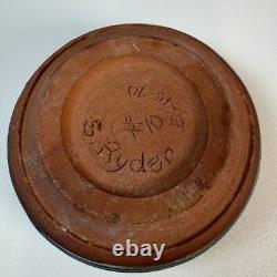 Vintage Signed Studio Pottery Bowl S. Ryder Dated 1970 Hand Thrown Stoneware