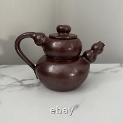Vintage Signed Studio Pottery Ceramic Abstract Teapot