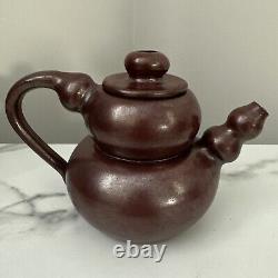 Vintage Signed Studio Pottery Ceramic Abstract Teapot