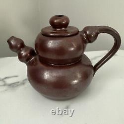 Vintage Signed Studio Pottery Ceramic Abstract Teapot