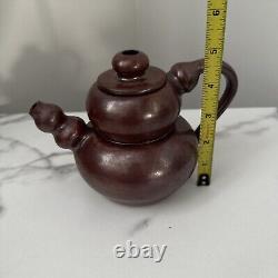 Vintage Signed Studio Pottery Ceramic Abstract Teapot
