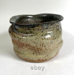 Vintage Signed Studio Pottery Handmade Free Form Bowl Ikebana Contemporary Art