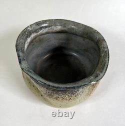 Vintage Signed Studio Pottery Handmade Free Form Bowl Ikebana Contemporary Art