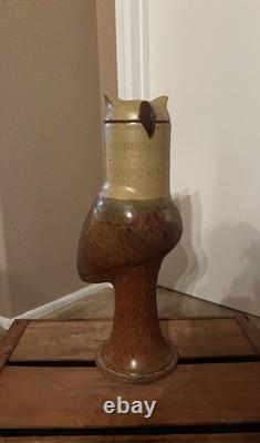 Vintage Signed Studio Pottery Lidded Vessel / Covered Urn Art Pottery 16in Tall