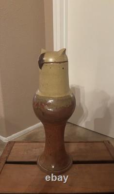 Vintage Signed Studio Pottery Lidded Vessel / Covered Urn Art Pottery 16in Tall