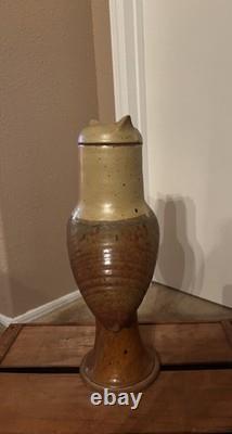 Vintage Signed Studio Pottery Lidded Vessel / Covered Urn Art Pottery 16in Tall