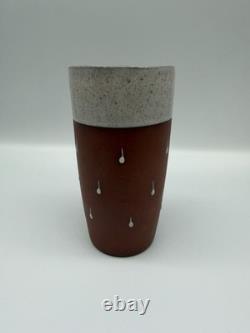 Vintage Signed Studio Pottery Set Of Seven Tumblers-mid-Century Modern