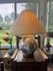 Vintage Signed Studio Pottery Table Lamp Mid Century Modern Abstract Stoneware