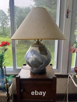 Vintage Signed Studio Pottery Table Lamp Mid Century Modern Abstract Stoneware Vintage Signed Studio Pottery Table Lamp Mid Century Modern Abstract Stoneware