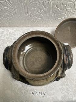 Vintage Signed Studio Pottery Tureen Spoon & 5 Soup Bowls