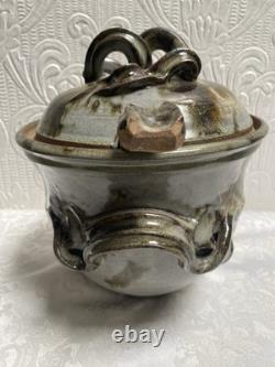 Vintage Signed Studio Pottery Tureen Spoon & 5 Soup Bowls