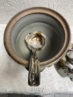 Vintage Signed Studio Pottery Tureen Spoon & 5 Soup Bowls