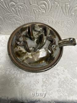 Vintage Signed Studio Pottery Tureen Spoon & 5 Soup Bowls