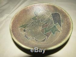 Vintage Signed Susan Harlander Brooklin Art Studio Pottery Bowl Canada Abstract