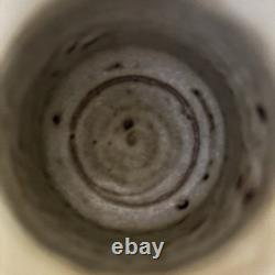 Vintage Sloveig Cox Signed Rustic Studio Pottery Double Vase Couple With Flowers